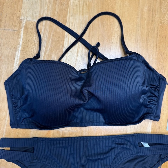 NWT Shade & Shore Black Bikini Swimwear Set 34D - Picture 2 of 8